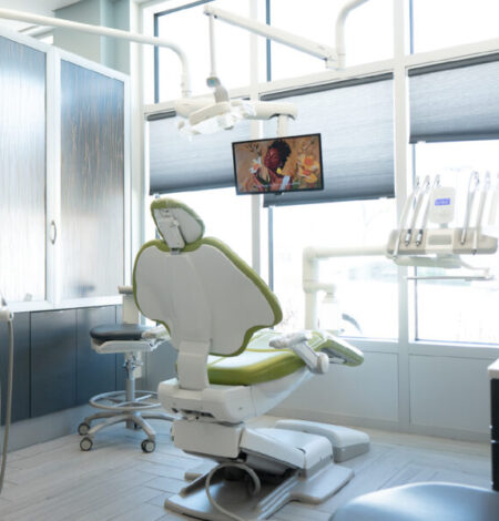 Dental chair in dental office