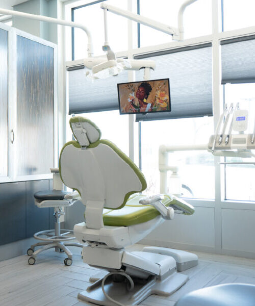 Dental chair in dental office