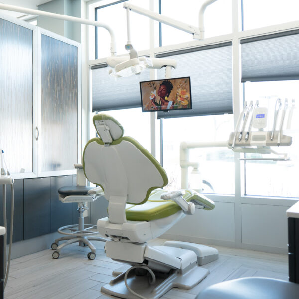 Dental chair in dental office