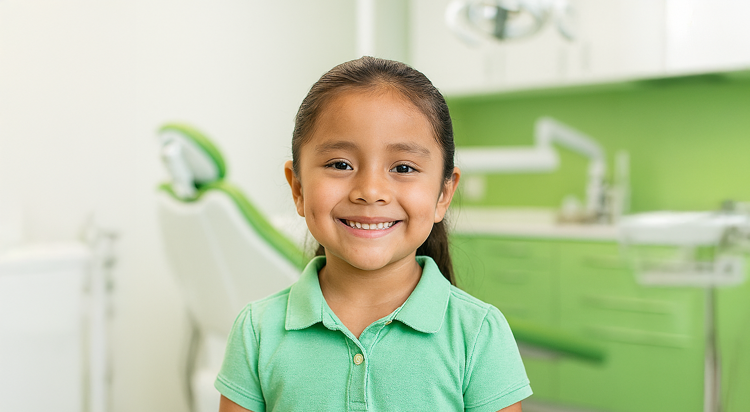 Smiling child in dental office